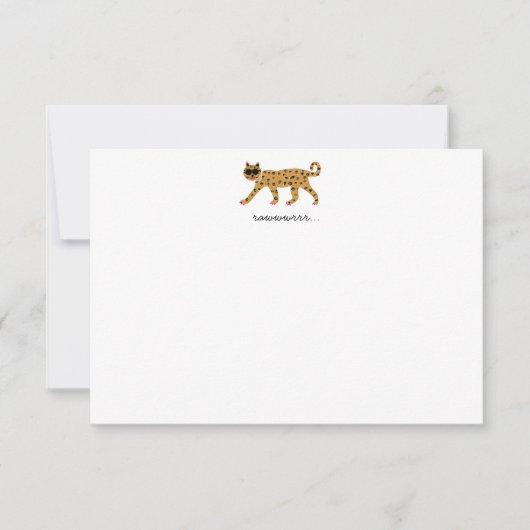 De Remerciements Carte pour notes plat Cheetah (Devant)