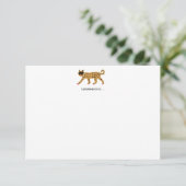 De Remerciements Carte pour notes plat Cheetah (Debout devant)
