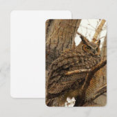 De Remerciements Carte pour notes plat Owl (Devant / Derrière)