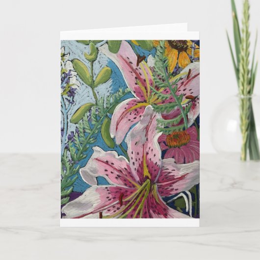 De Remerciements Carte pour notes rose Lilly (Devant)