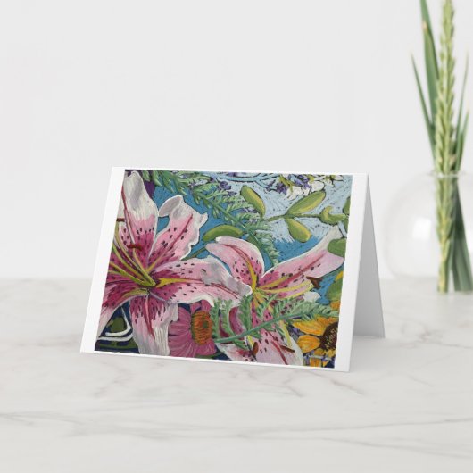 De Remerciements Carte pour notes rose Lilly (Devant)
