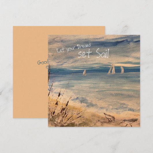 De Remerciements Carte pour notes voilier (Devant / Derrière)