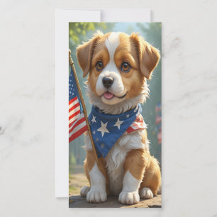 De Remerciements Carte Puppy Quart juillet