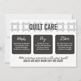 De Remerciements Carte Quilt Care - Design moderne - Gris Doux
