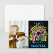 De Remerciements Carte Rainbow Mardi Gras (Devant / Derrière)