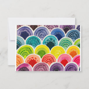 De Remerciements Carte Rainbow Note - aquarelle art original
