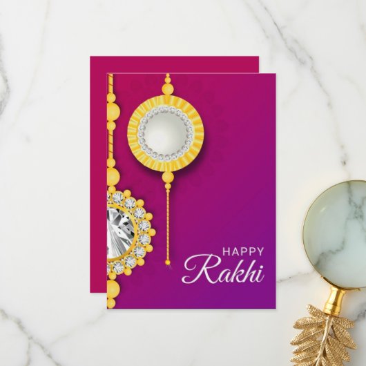 De Remerciements Carte Rakhi pour frère (Devant/Arrière en situation)