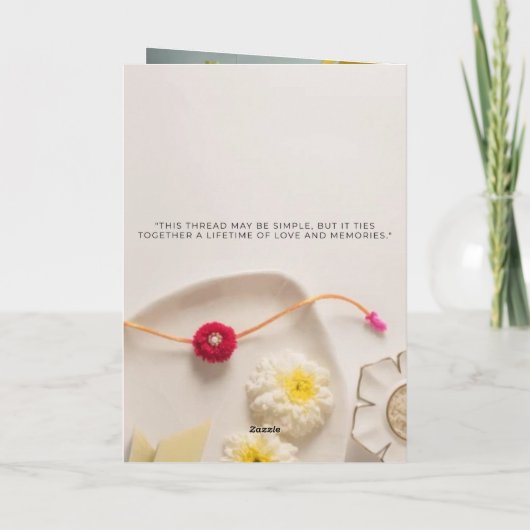 De Remerciements Carte Raksha Bandhan (Dos)