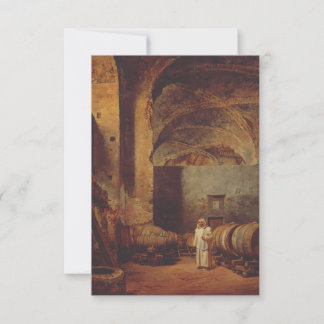 De Remerciements Carte religieuse du moine dans la cave à vin