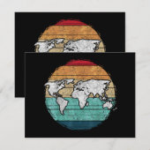 De Remerciements Carte Retro World (Devant / Derrière)