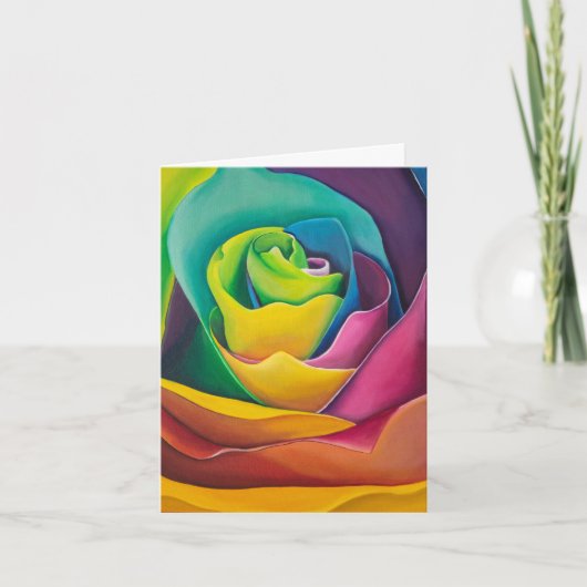 De Remerciements Carte Rose Rainbow (Devant)