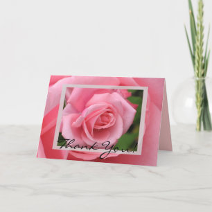 De Remerciements Carte rose rose