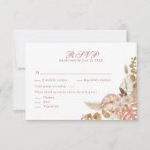 De Remerciements Carte RSVP Boho Floral Pampas Mariage Grass modern (Devant)