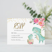 De Remerciements Carte RSVP Dinosaur Tropical (Debout devant)