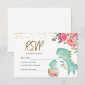 De Remerciements Carte RSVP Dinosaur Tropical (Devant / Derrière)