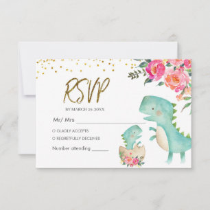 De Remerciements Carte RSVP Dinosaur Tropical