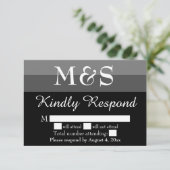 De Remerciements Carte RSVP Noir et Blanc Moderne Script Wedding (Debout devant)