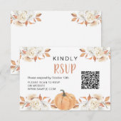 De Remerciements Carte Rsvp Orange Citrouille Rustique 1er Annivers (Devant / Derrière)