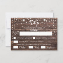 Carte RSVP Rustic String Light - Personnalisable