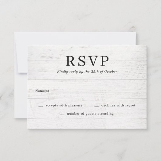 De Remerciements Carte RSVP Rustique Chic Modern Wedding (Devant)