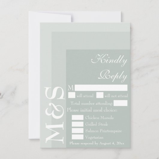 De Remerciements Carte RSVP Sage Simple Modern Script Wedding (Devant)