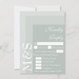 De Remerciements Carte RSVP Sage Simple Modern Script Wedding