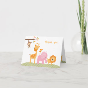 De Remerciements Carte Safari Rose Sweet