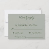De Remerciements Carte Sage Green Wedding RSVP (Devant)