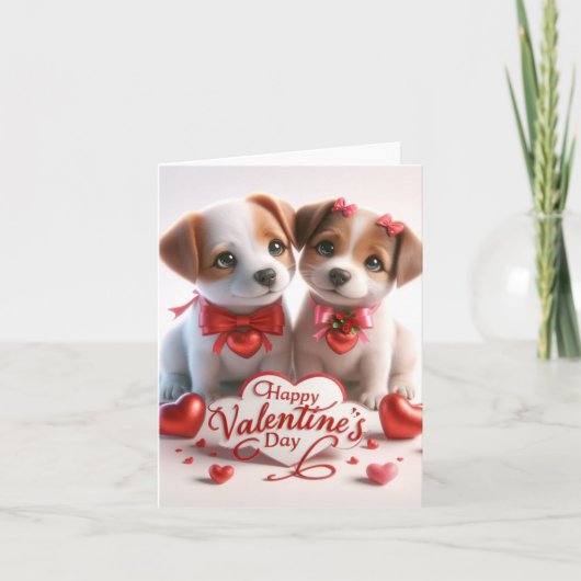 De Remerciements Carte Saint Valentin avec chiens (Devant)