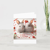 Carte Saint Valentin avec lapins