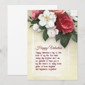 De Remerciements Carte simple Floral Valentine (Devant / Derrière)