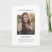 De Remerciements Carte simple mémorial funéraire 2 (Devant)