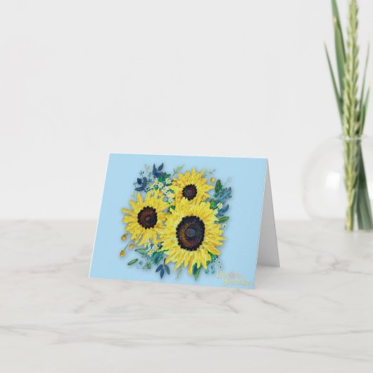 De Remerciements Carte Sky Blue "Sunny Day" (Devant)