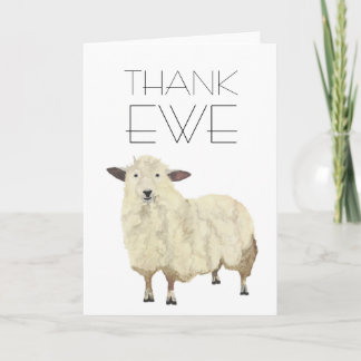 De Remerciements Carte "THANK EWE"