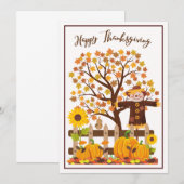 De Remerciements Carte Thanksgiving (Devant / Derrière)