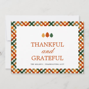 De Remerciements Carte Thanksgiving moderne personnalisée Grateful