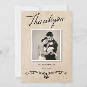 De Remerciements Carte Thankyou du Mariage vintage Russe Parchment 