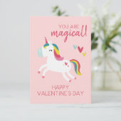 De Remerciements Carte Unicorn Valentine's Day (Debout devant)