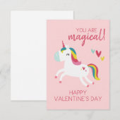 De Remerciements Carte Unicorn Valentine's Day (Devant / Derrière)