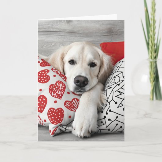De Remerciements Carte Valentine Golden Retriever (Devant)