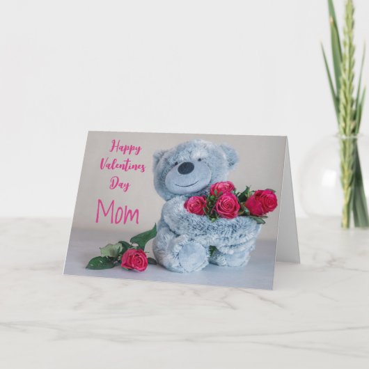 De Remerciements Carte Valentine pour ours et Rose (Devant)