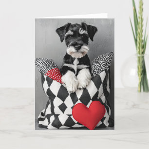 De Remerciements Carte Valentine Schnauzer Puppy