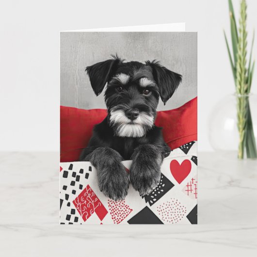 De Remerciements Carte Valentine Schnauzer Puppy (Devant)