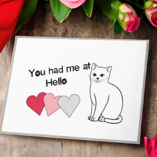 De Remerciements Carte Valentine simple chat