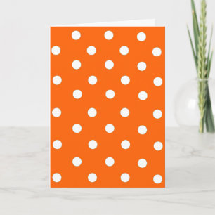 De Remerciements Carte vierge à motif pois orange et blanc