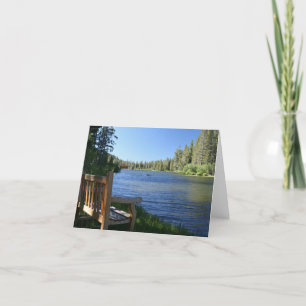 De Remerciements Carte vierge, banc sur le lac mountain