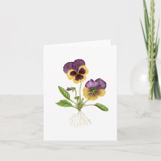 De Remerciements Carte vierge Pansy (Devant)