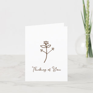 De Remerciements Carte Vierge Pliée Fleur Doodle Pensées Pour Vous