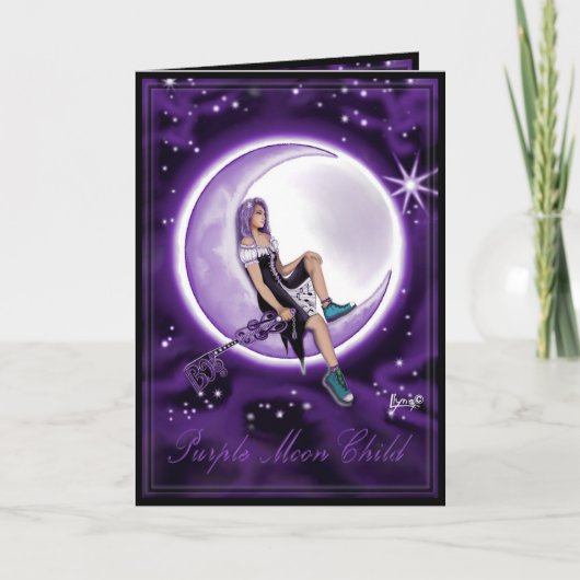 De Remerciements Carte vierge Purple Moon Child (Devant)