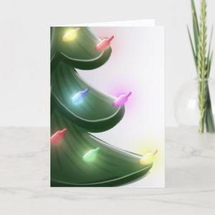 De Remerciements Carte Vintage Christmas Tree